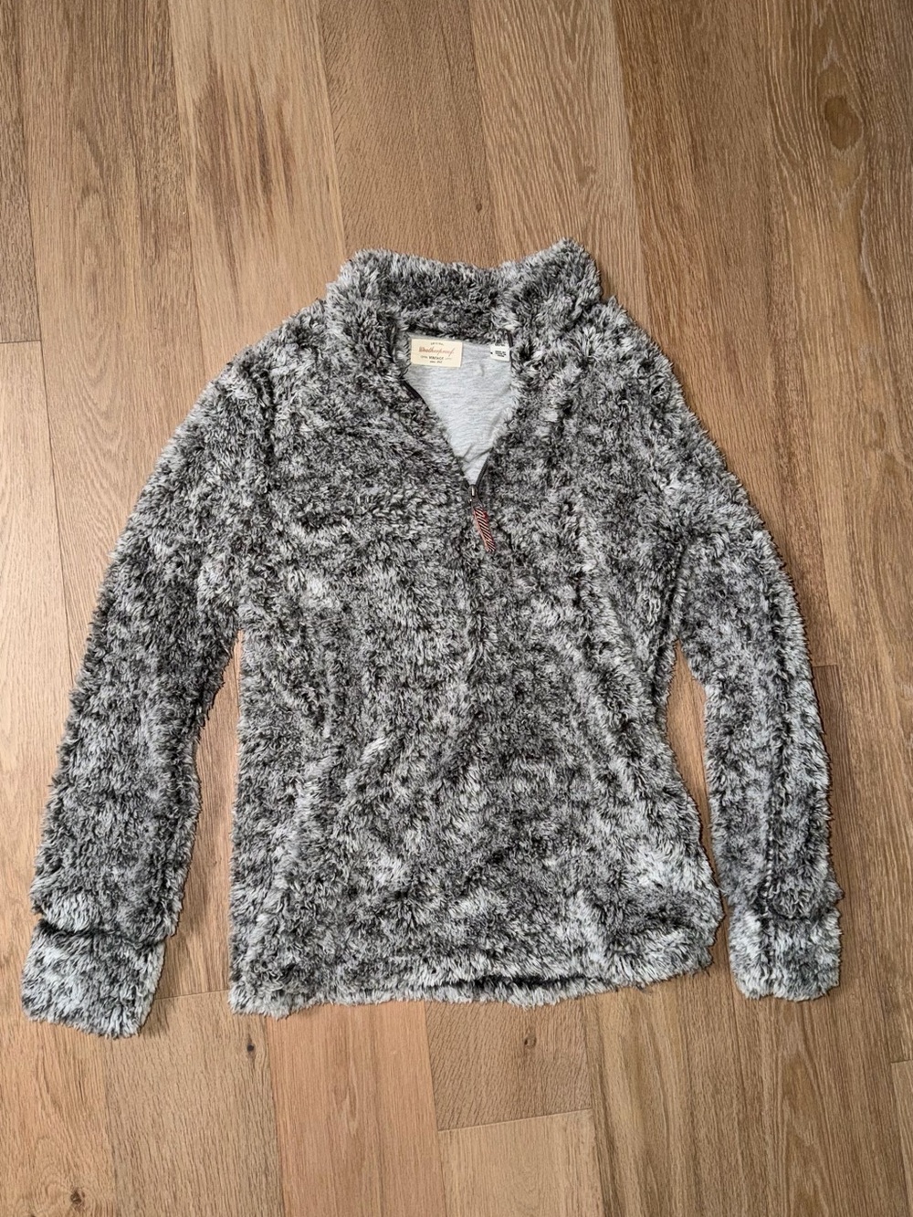 Weatherproof Gray Sherpa Half-Zip Jacket